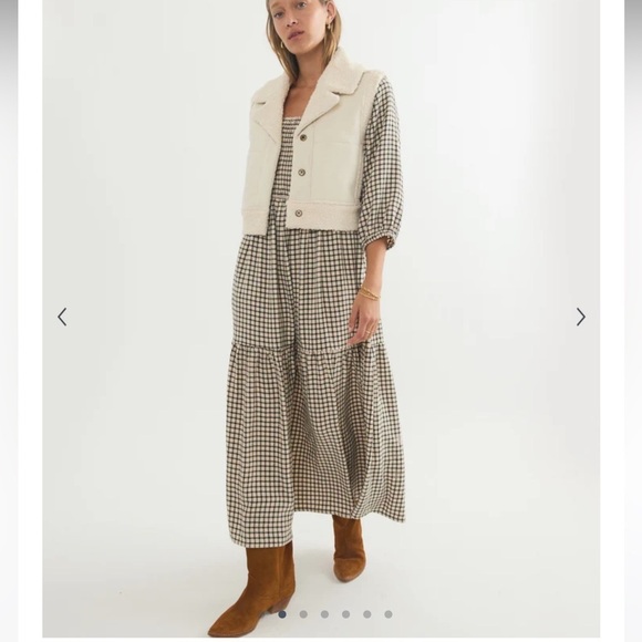 Marine Layer Quebec Sherpa Vest Size Large cozy minimalist beige - Picture 3 of 4